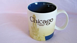 Taza de café Starbucks 2012 coleccionable Chicago taza de café 16 oz excelente estado - Imagen 1 de 7