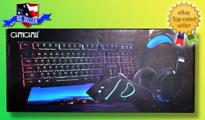CHONCHOW Wired Gaming Keyboard + Mouse/Mousepad + Gaming Headset *NEW* - Picture 1 of 2