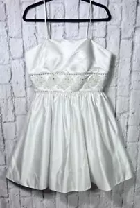 Wedding Dress Fit & Flare Empire Waist Spaghetti Strap Sequin Beaded Waist - Picture 1 of 8