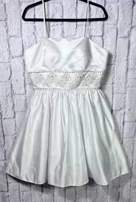 Wedding Dress Fit & Flare Empire Waist Spaghetti Strap Sequin Beaded Waist - Image 1 of 4