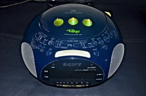 MINT SONY PSYC Dream Machine ICF-CD831 CD CDR Alarm Clock Radio DARK BLUE Tested - Picture 1 of 9