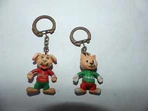PORTE CLÉ FIGURINE 1 CHIEN ET 1 CHAT ALIMENTS POUR ANIMAUX CANIGOU - Picture 1 of 2