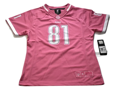NFL Team Apparel Girls Detroit Lions Calvin Johnson Football Jersey NWT L, XL Cover