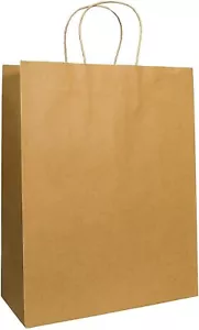 Shopper Grocery Bag 60 lb Kraft Bag, 10 x 5 x 13 | 250 per Case - Picture 1 of 4