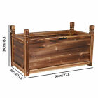 Solid Pine Wood Outdoor Raised Garden Bed Planter Box For Grass Lawn Vegetables