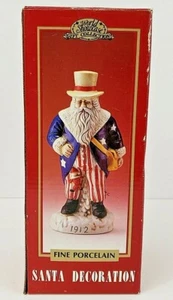 Old World Patriotic Santa 1912 USA Porcelain Santa 8 1/2" Tall Vintage IOB - Picture 1 of 10