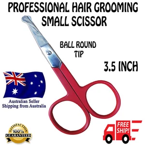 PROFESSIONAL PET DOG GROOMING BALL ROUND TIP HAIR CUTTING RAZOR SCISSORS 3.5" - Picture 1 of 3