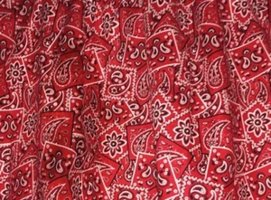 Bauernhaus, rotes Bandana, Country, Vorhang Volant 42" B x 15" L, Country - Bild 1 von 2