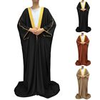 Exquisite Herren Arabisch Saudi Bisht Thobe Muslim Mantel Langarm Robe für Rede