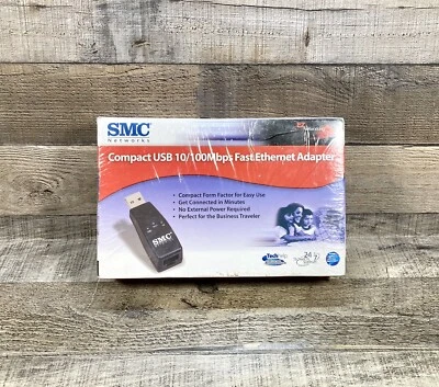 SMC Networks Compact USB 10/100Mbps Fast Ethernet Adapter SEALED! SMC2208USB/ETH - Image 1 of 4