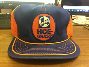 Vintage Hoechst Hoe Grass Orange Blue Snapback Trucker Baseball Cap  - Picture 1 of 8