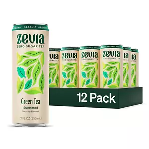 Zevia Zero Sugar Tea, Green Tea, 12 Oz Cans (12-Pack) – Naturally Sweetened, Zer - Picture 1 of 12