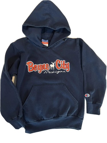 VETEMENTS Felpa con cappuccio Boyne City Michigan Champion abbigliamento sportivo autentico Youth Medium 2008