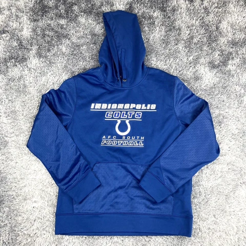 Indianapolis Colts Sweater Mens Medium Blue Hoodie NFL Team Apparel Casual Adult Cover