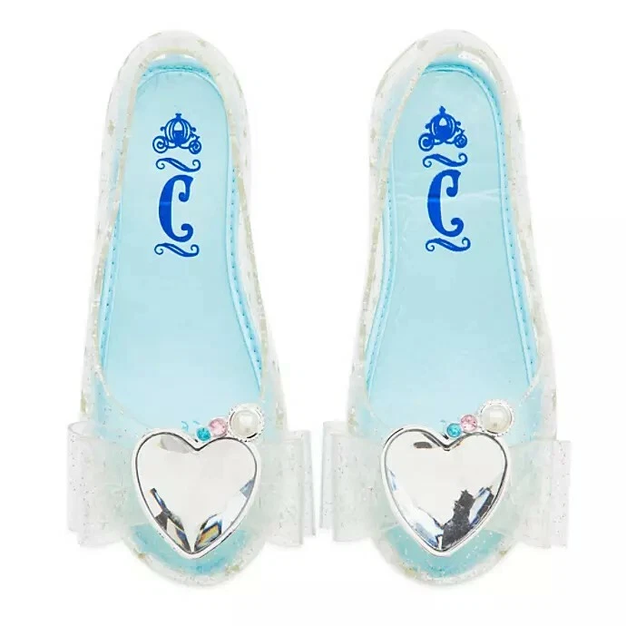 Disney Store Cenicienta Cristal Zapatilla Brillante Iluminar Gema Corazón Zapatos de Vestir Foto 1 de 1