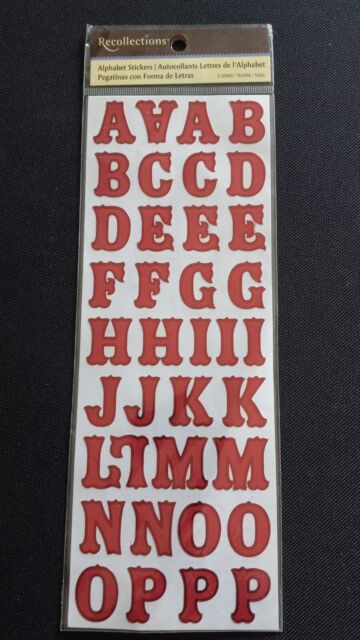Homeford Big Font Alphabet Letter Stickers, Caps, 3-inch, 82-Count, Metallic Red