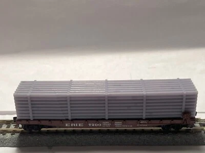N Scale 1:160 3-D Printed Flatcar Pipe Load - Image 1 of 3