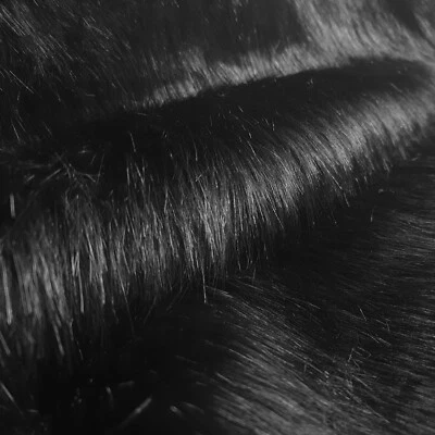 Webpelz Langhaar kuscheliges Kunstfell Stoff Fell Schwarz Deko Bekleidung - Bild 1 von 4