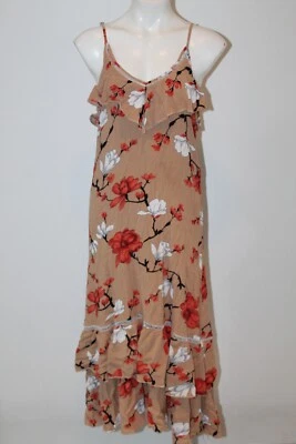 ch 🇯🇵 TAMANHO 12 BEGE PRATA DESEJOS FLORAL DECOTE EM V VESTIDO SEM MANGAS - Imagem 1 de 4