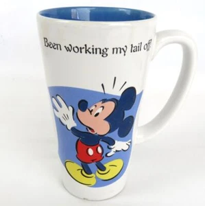 Disney Store "Been Working My Tail Off" Tall 16oz. Coffee Mug Cup Mickey Mouse - Picture 1 of 6