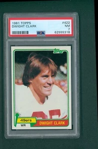 1981 Topps Football Card - #422 Dwight Clark RC, PSA 7 NM - Picture 1 of 2