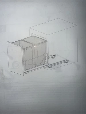 Cubo de basura doble extraíble debajo de montaje cocina deslizable pesado D Kesseboehmer Foto 1 de 4
