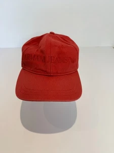 Armani Jeans Baseball Cap Hat Embroidered Logo Mens One Adjustable Size Red - Picture 1 of 7