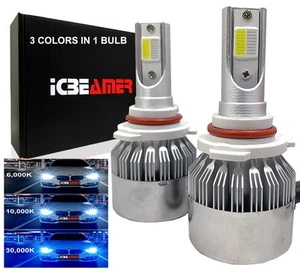 9005 HB3 6000K 30000K CANBUS COB LED Xenon KIT HIGH BEAM White/ Blue T422 - Picture 1 of 7