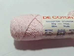 Lot Of 11 Pingouin Fleur De Coton Shimmery Pink Yarn Skeins Color 02 Lot 489 - Picture 1 of 5