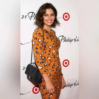 Vestido Phillip Lim For Target 3.1 para mujer XS estampado animal fruncido lateral manga larga Foto 1 de 4