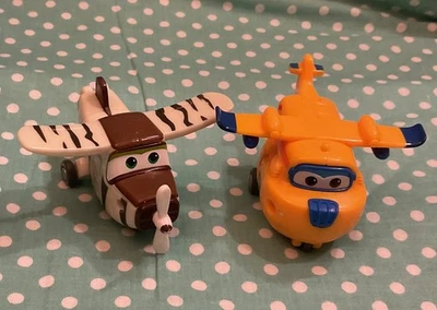 "Minifigura Super Wings Bello Transforming Bot 2"" avión cebra helicóptero juguete" Foto 1 de 3