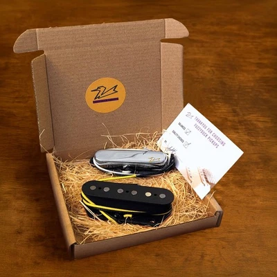 Single Coil Pickup Set for Tele Telecaster Fuzzy Duck™ Gold Series Alnico V - image 1 of 4