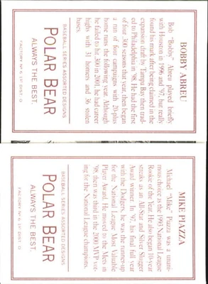 2003 Topps 205 三文件夹北极熊 #TF33 Bobby Abreu/Mike Piazza - BB — 第 1/2 张图片