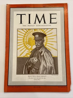 Time Magazine September 3, 1941 - Iran's Reza Shah Pahlavi - Image 1 of 4