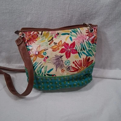 Women Handbag Plum shoulder bag Floral multicolor size medium - Image 1 of 4