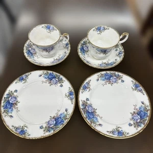 Juego de tres pares de platos platillos Royal Albert Moonlight Rose Cup - Imagen 1 de 10