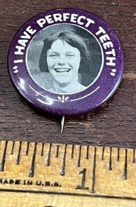 I HAVE PERFECT TEETH, Purple, Pinback Button, 1 in Dia - Picture 1 of 2