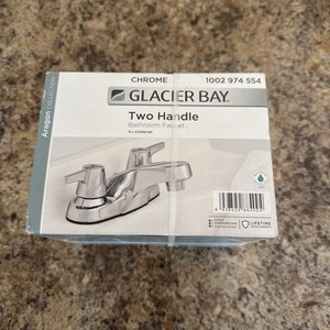 Glacier Bay Aragon 4 in. Centerset 2-Handle Low-Arc Bathroom Faucet Chrome - Picture 1 of 6