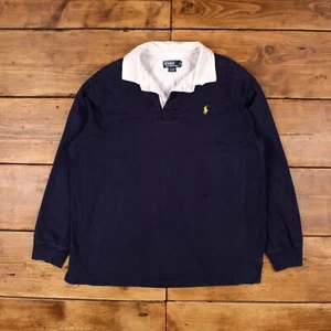 Vintage Polo Ralph Lauren Rugby T Shirt XL Long Sleeve Blue Tee - Picture 1 of 9