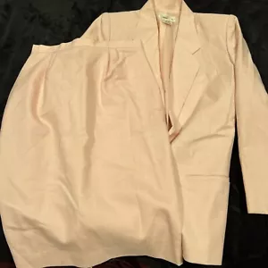 Worthington Vintage Pink Light Tweed Jacket & Skirt Suit Set Sz 10 - Picture 1 of 6