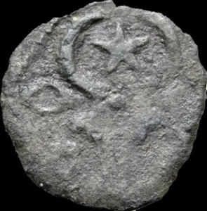  Ilias I 1432-1442 AE 0,38 g. Half Groat Moldova. Extremely Rare - Picture 1 of 2