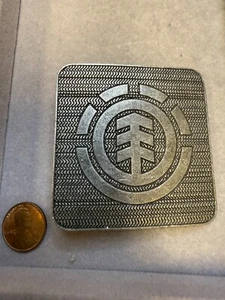 Vintage Element Skateboard Gray Metal Resonant Classic Fashion Belt Buckle 6279 - Picture 1 of 2