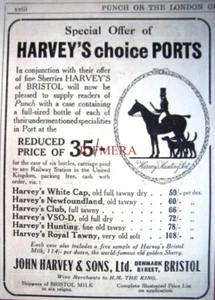 HARVEY'S Ports & Sherries Drinks Advert #2 : Small 1923 Print - Picture 1 of 1