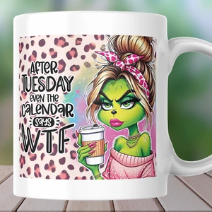 Grumpy Grinch Lady 11oz Ceramic Coffee/Tea mug. A gift for any Occasion - Picture 1 of 1