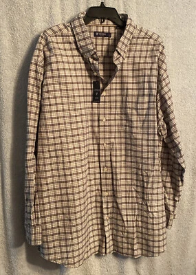 Daniel Cremieux Classics L/S Shirt 2XB Cream Check Pattern NWT Ret $89.50 - Image 1 of 4