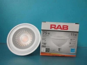NEW RAB PAR30S-11-827-40D-DIM 11W LED 40° WIDE FLOOD LICHT SOFT WHITE 2700K E26 - Picture 1 of 11