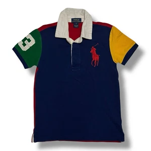 POLO RALPH LAUREN COLOR BLOCK BIG PONY SHORT SLEEVE RUGBY SHIRT - YOUTH SMALL 6 - Picture 1 of 3