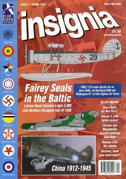 Insignia Aviation No. 11 Spring 1999: China Insignia, Russian Civil War, Fairey - Image 1 of 1