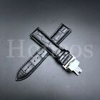 19MM LEATHER WATCH STRAP BAND DEPLOYMENT CLASP FITS FOR TISSOT LE LOCLE BLACK