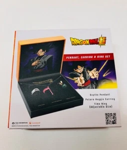 Dragon Ball Super Goku Black Necklace, Potara Earrings, and Time Ring Set RARE - Picture 1 of 3